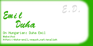 emil duha business card